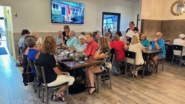 People at a table in a restaurant